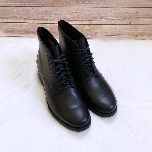 Timberland Women’s Mont Chevalier Mid Lace Up Black Leather Boots - Picture 3 of 7